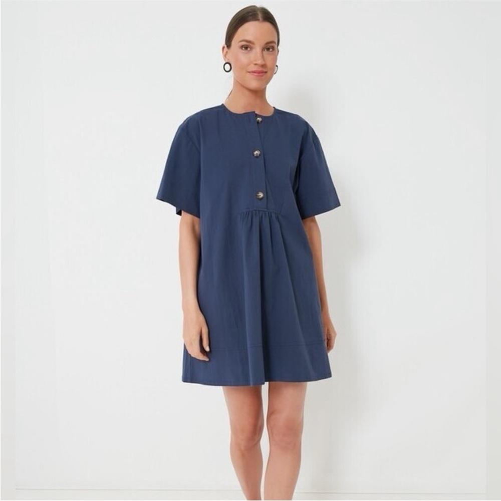 Pomander Place Navy Short-Sleeve Mini Dress